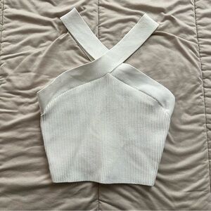 aritzia - babaton criss-cross sculpt tank (white)